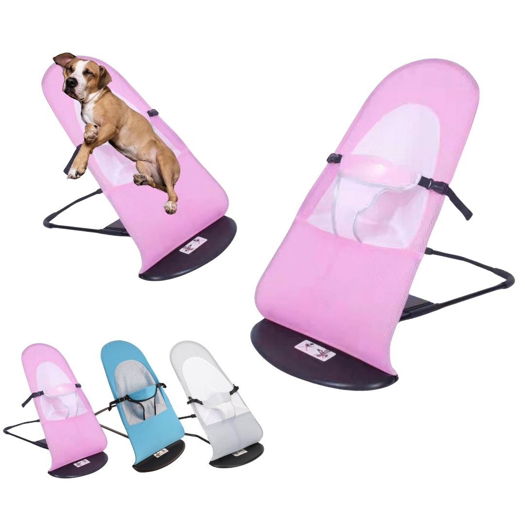 Rocking pet bed in neutral color – cozy and calming (pink)