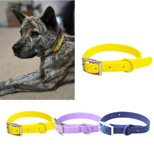 Easy-to-clean Biothane collar for active dogs (Yellow)