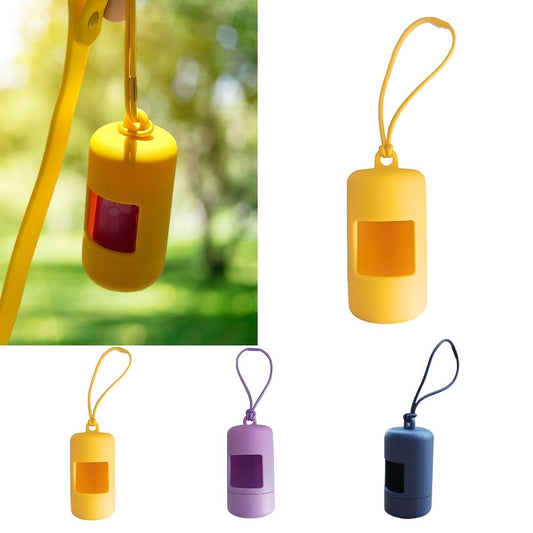Compact and tough poop bag holder for daily dog walks (Yellow)
