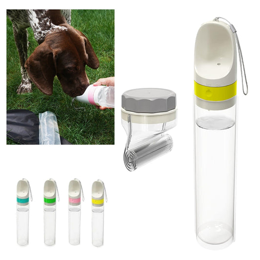 Lightweight dog water bottle with one-hand use (Yellow)