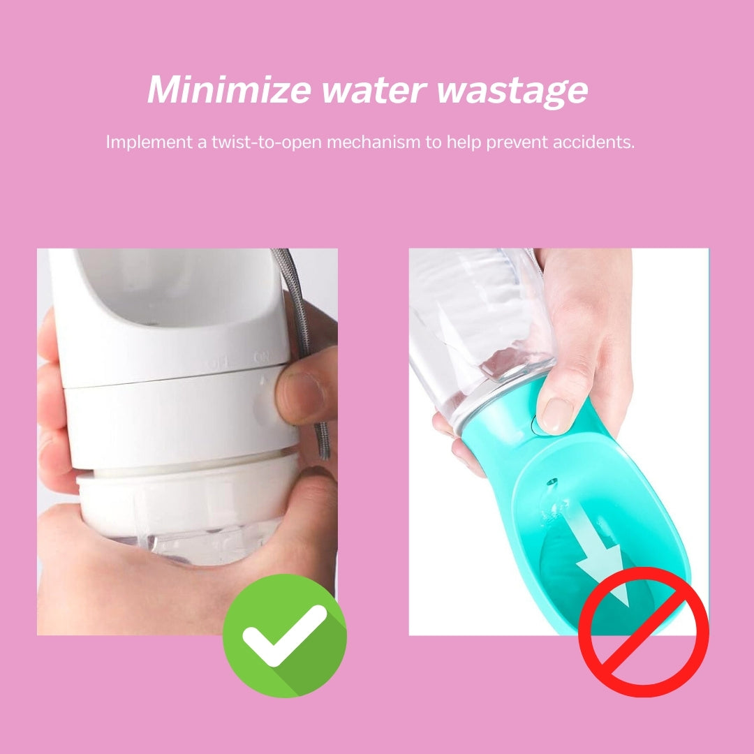 Portable Dog Water Bottle, Foldable Dog Water Dispenser Leak Proof & Food Grade Plastic Dog For Outdoor Travel hiking walking - Bee N Buu