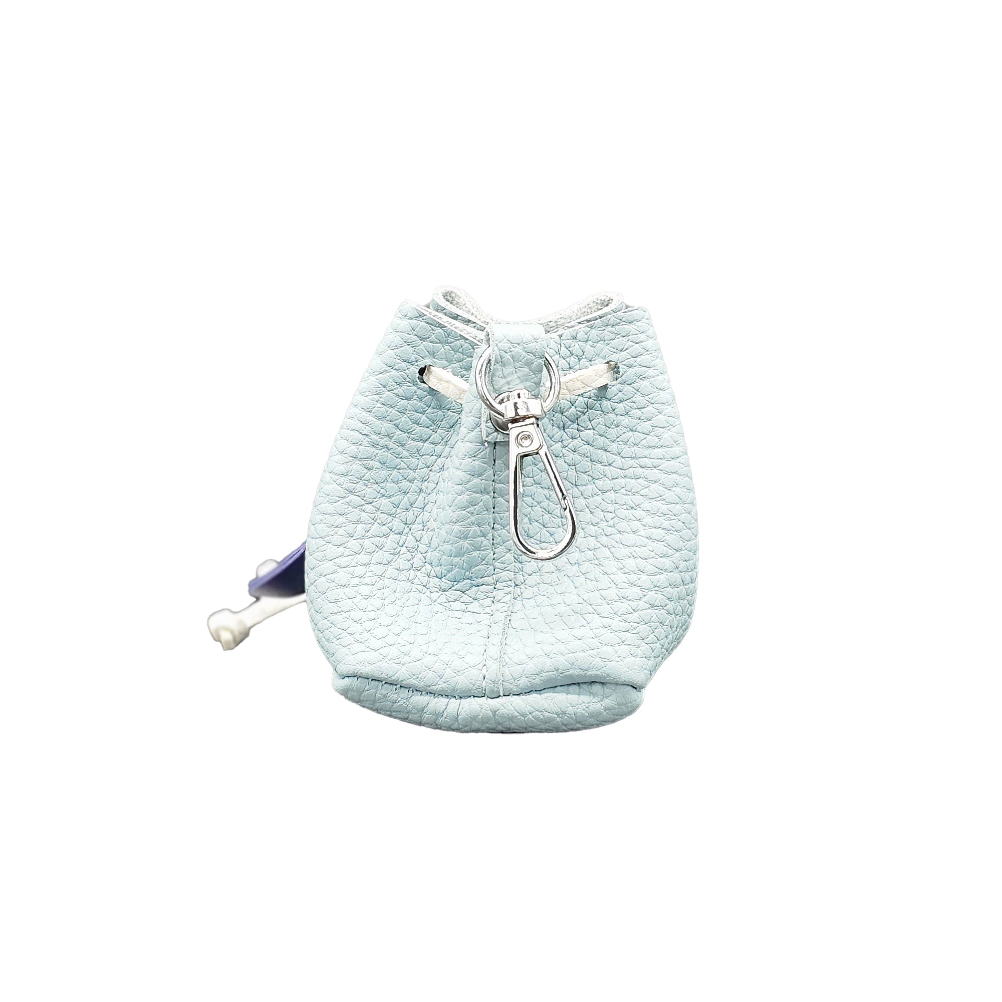 Leather Poop Bag Holder - Bee N Buu(Blue)