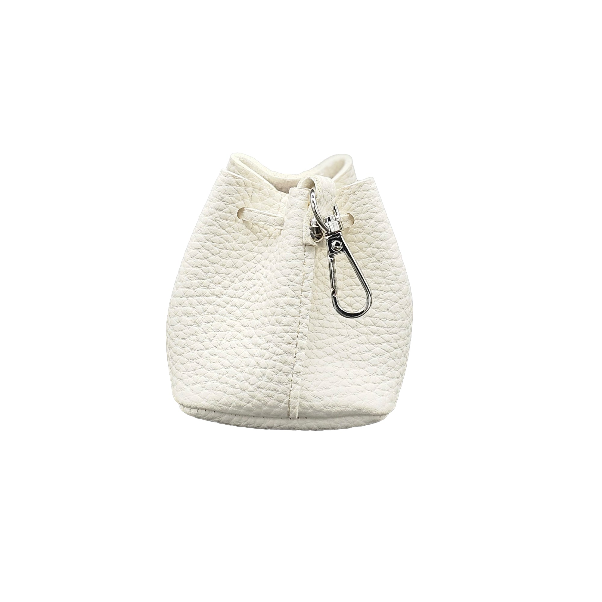 Leather Poop Bag Holder - Bee N Buu(White)