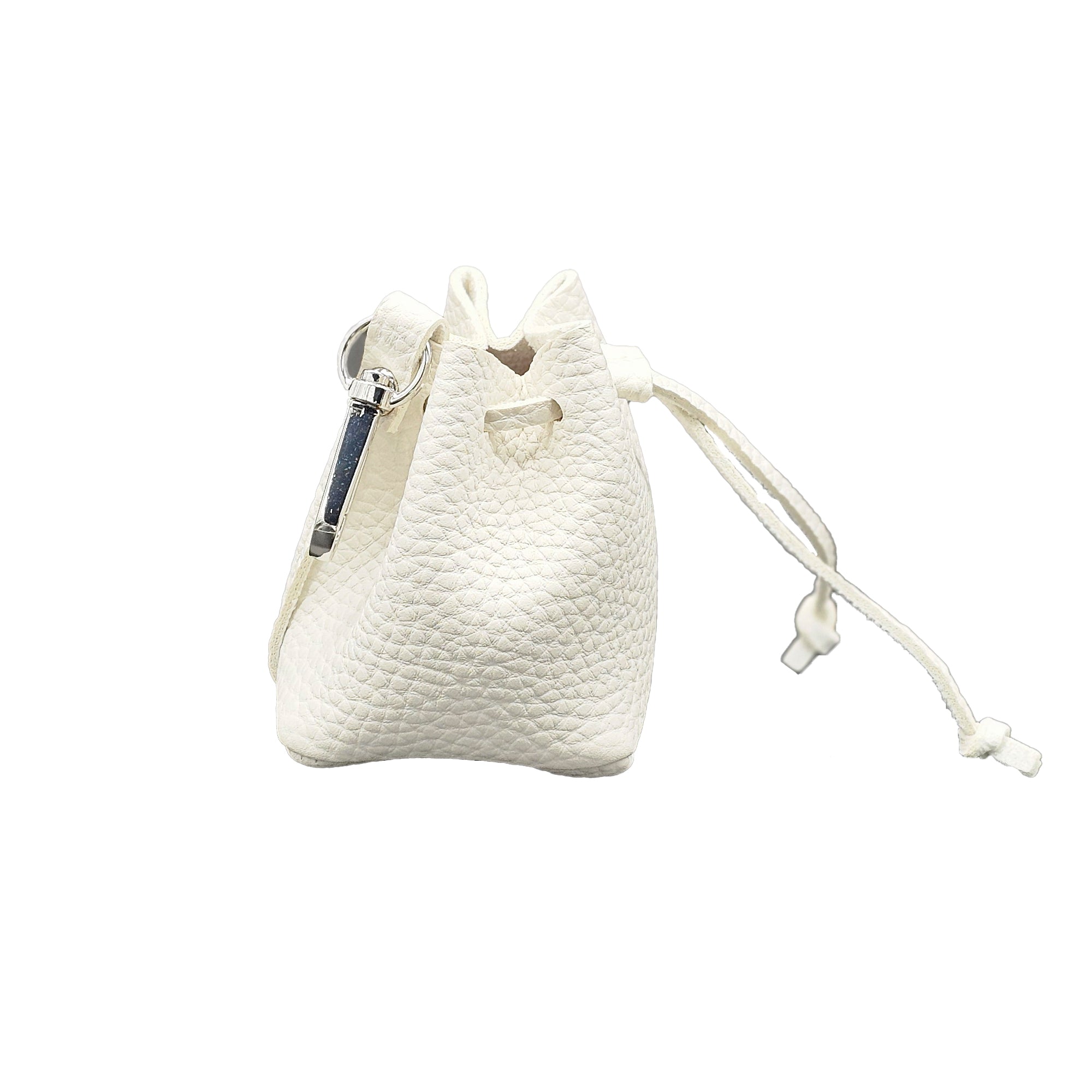 Leather Poop Bag Holder - Bee N Buu(White)